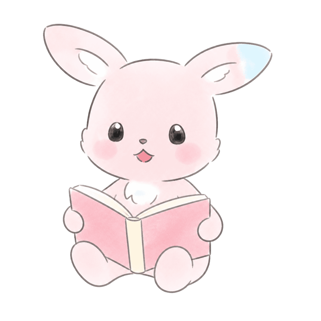 公式デザインをもとに描いた、絵本を読むベイビールナ